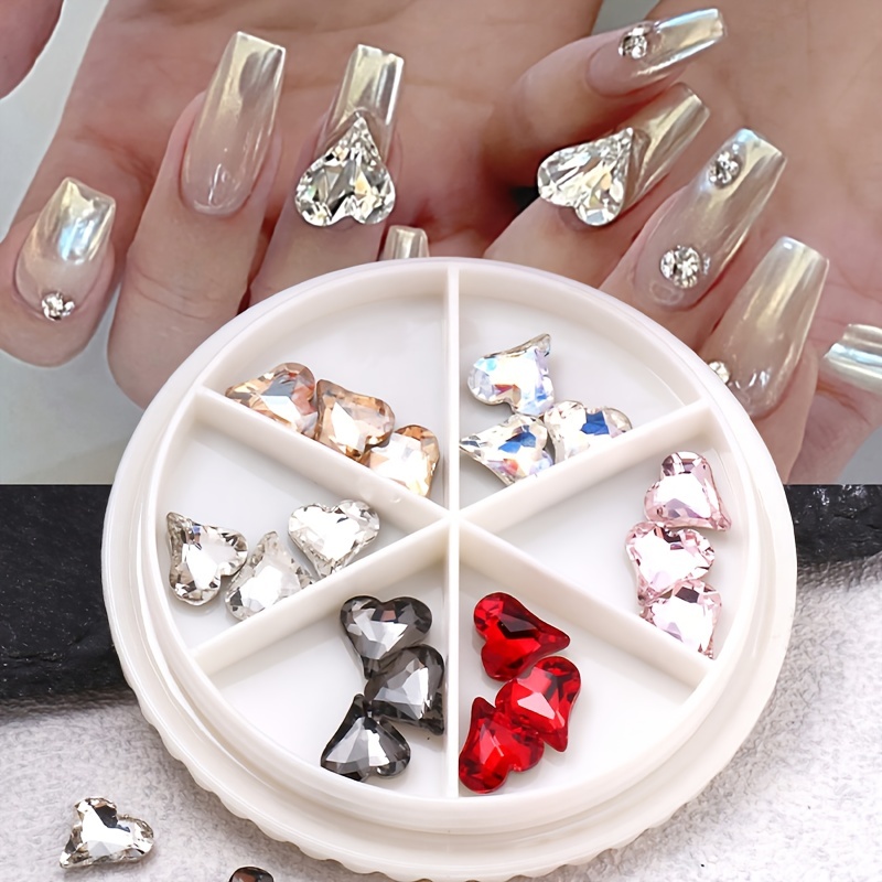 Heart Nail Art Stickers Valentine's Nail Glitter Sequins 3D Nail Art Decor  Holographic Heart Shape Flakes Nail Design For Women Manicure Tips DIY Nail