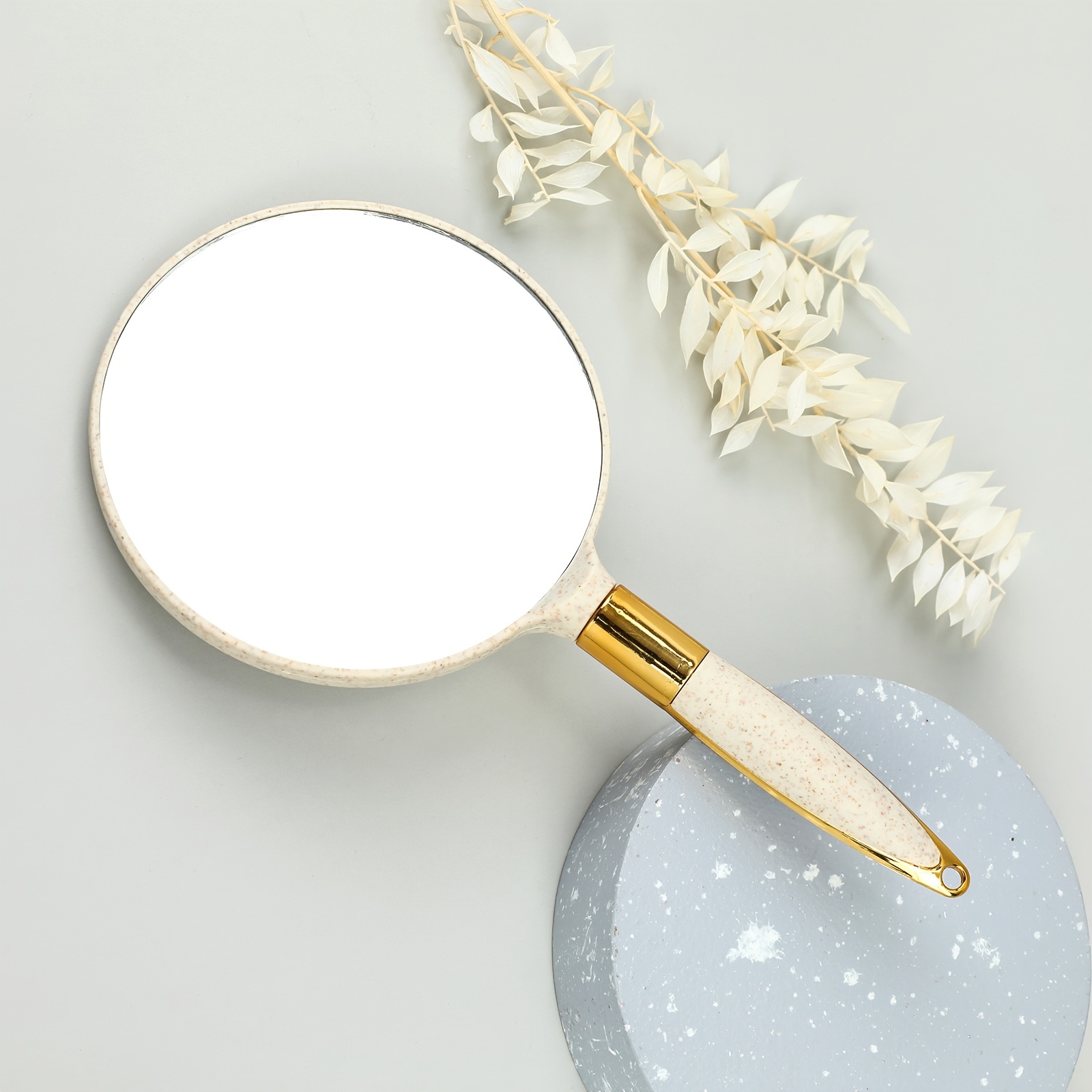 Portable Square Handle Makeup Mirror for Beauty Salons and Tattoos