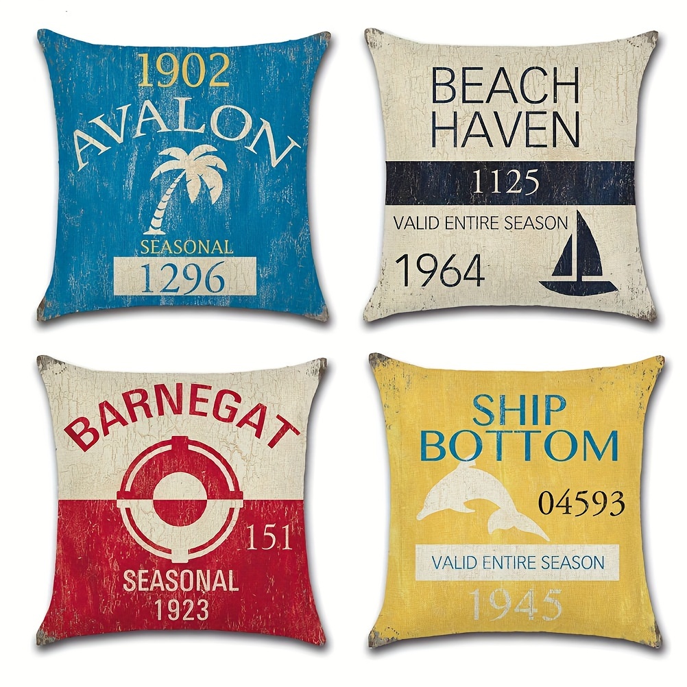 Super Soft Nautical Coastal Throw Pillow Covers Ocean Themed - Temu