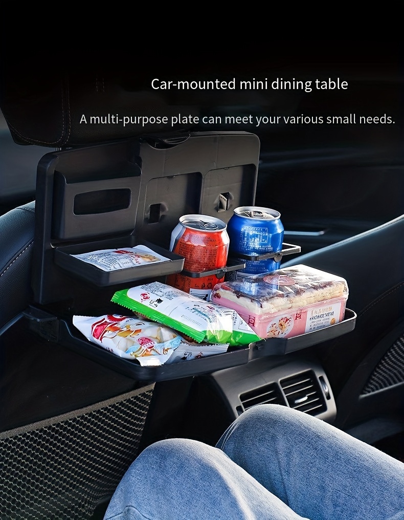 Car Multifunctional Folding Backseat Organizer And Tray Desk With Cup  Holder Car Travel Table - Temu