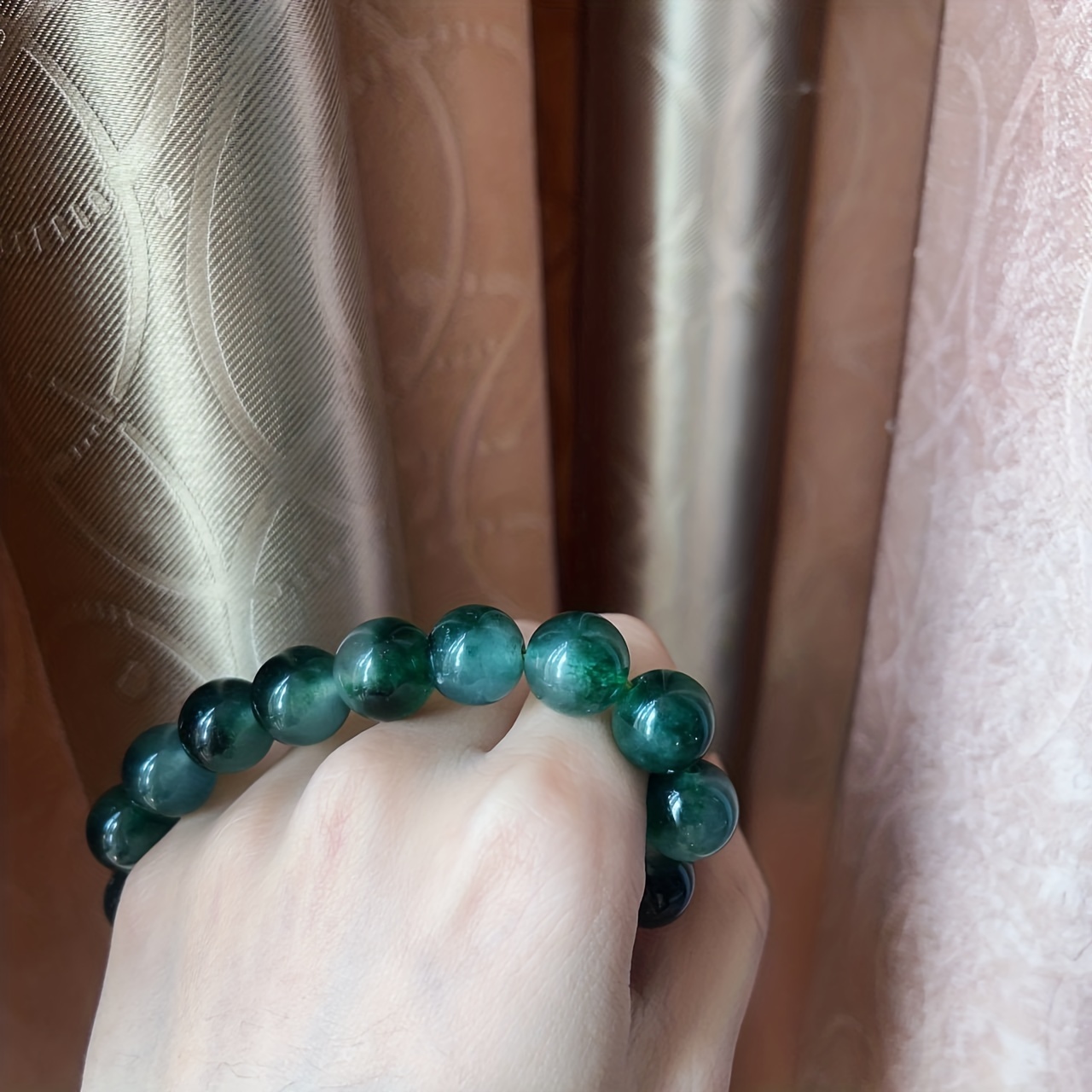 Natural Water Grass Chalcedony Bracelet