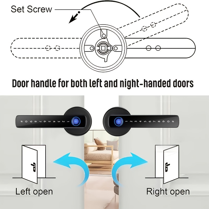 Serrure Porte Interieure, Serrure de Porte avec Télécommande sans Fil  Serrure de Porte électronique Dissimulée Serrure de Sécurité à Domicile  Serrure Tactile Serrure de Porte Intelligente : : Bricolage