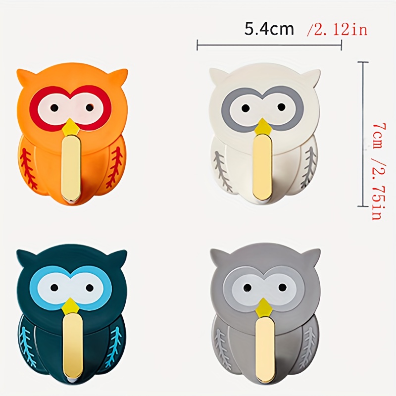 Owl Wall Hook Decorative Hook Cartoon Animal Sticky Hook - Temu