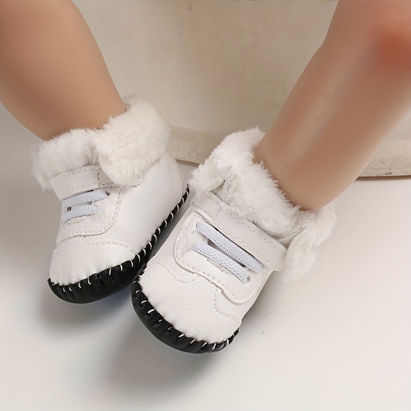 Winter Toddler Shoes for Girls and Boys, Soft Sole Anti-Slip -Lined Baby Walking Shoes, 0-1-