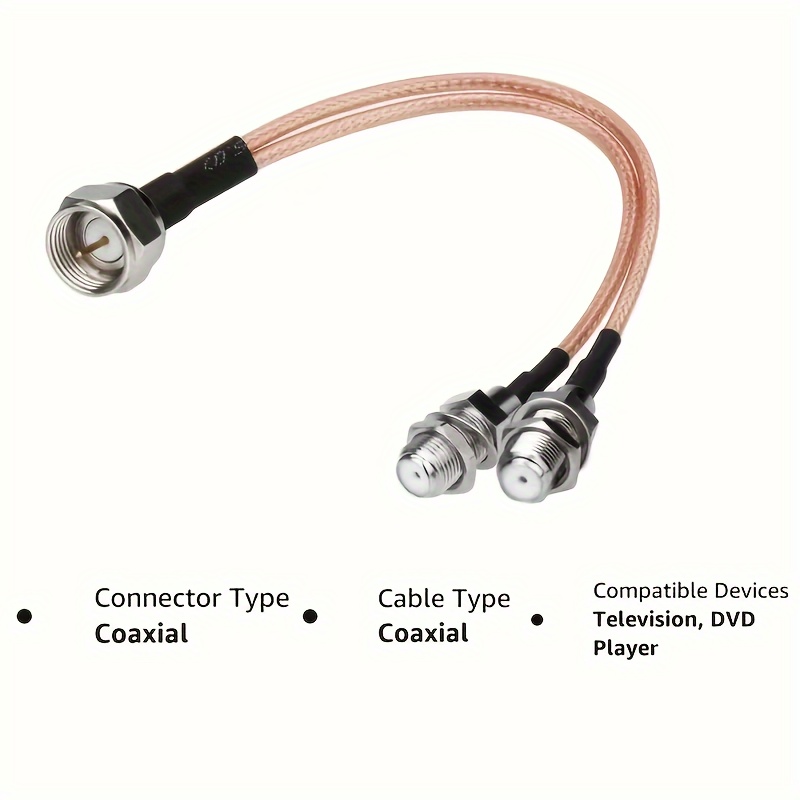 Cable Extensión Coaxial Antena Tv Acoplador Coaxial, Conector F - Ideal  Extensión Antena Tv Digital, Cable Satélite. - Hogar Inteligente - Temu