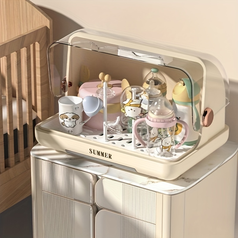 Feeding-bottle Storage Cabinet For Baby, Large Capacity Baby Cutlery Storage  Box, Water Cup, Bowl, And Chopsticks Storage Rack, Dustproof Storage Box  With Lid, Organizer Supplies Art & Craft Supplies - Temu Netherlands