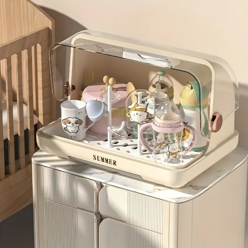 Feeding-bottle Storage Cabinet For Baby, Large Capacity Baby Cutlery Storage  Box, Water Cup, Bowl, And Chopsticks Storage Rack, Dustproof Storage Box  With Lid, Organizer Supplies Art & Craft Supplies - Temu Netherlands