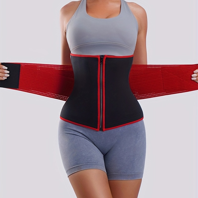Adjustable Slimming Sweat Belt Waist Trainer Band Support Zipper Men Women