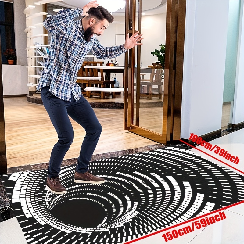 Abstract Geometric 3d Vortex Illusion Carpet Doormat Non - Temu