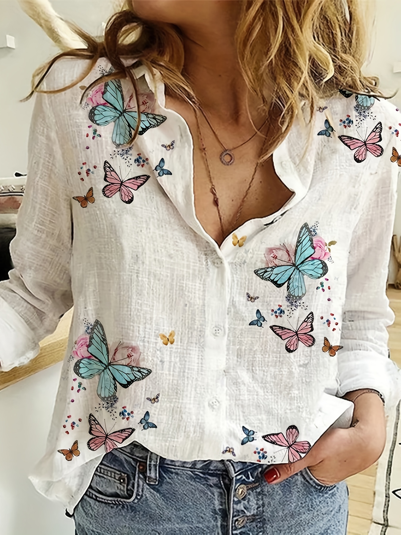 Butterfly Shirt Women - Temu