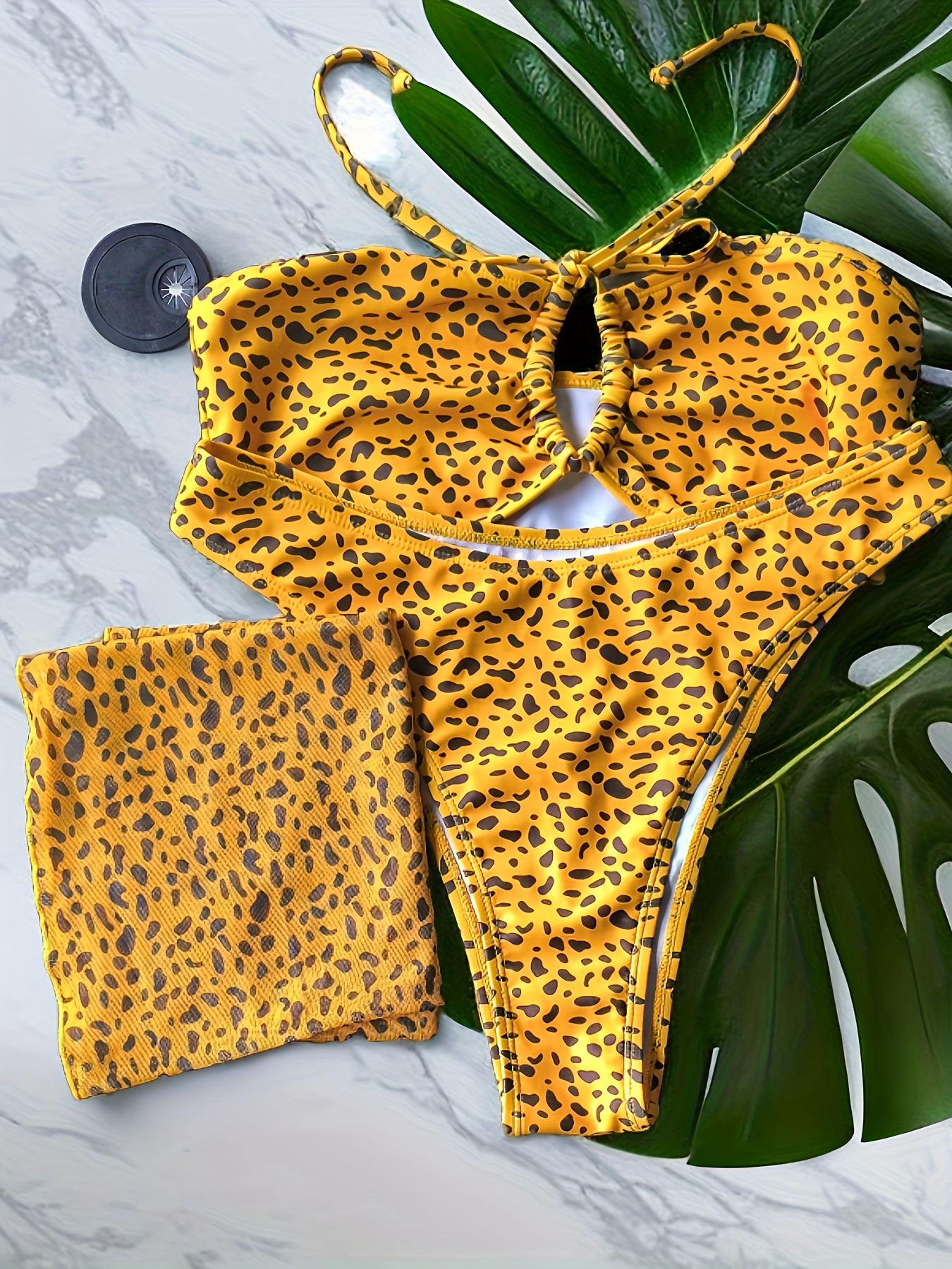 Yellow cheetah print on sale bikini