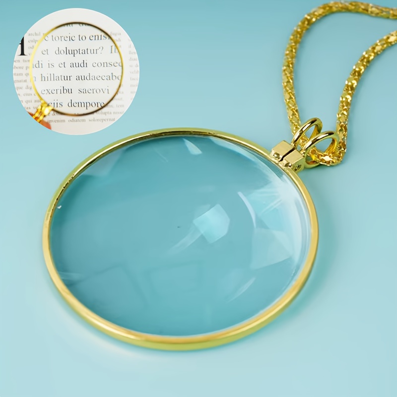  Monocle for Eye,Hanging Magnifier, Portable 5X Magnifier  Monocle Lens with Hanging Necklace for Reading Crafts Needlework Jewelry  Hobbies(Gold) : Arts, Crafts & Sewing