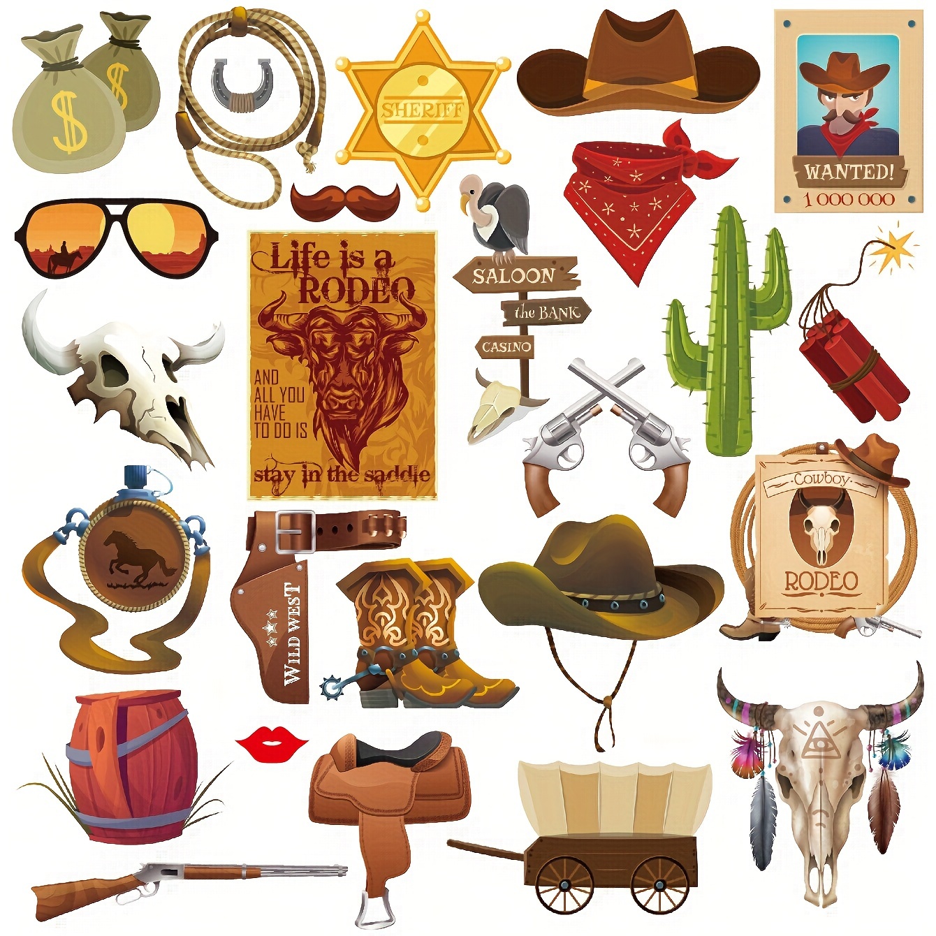 West Cowboy Theme Photo Booth Props Western Cowboy - Temu United Kingdom