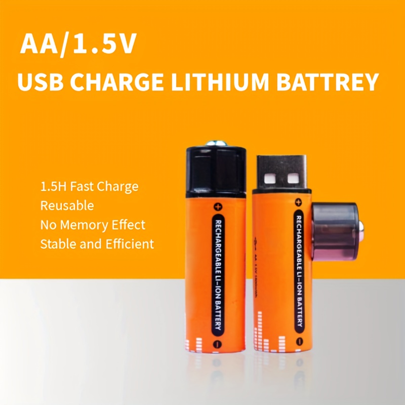 1.5v Lithium Aa Batteries Rechargeable Type C Usb - Temu