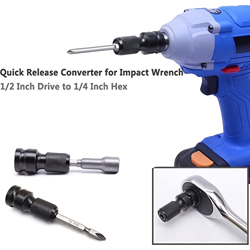 1/2 Inch Square Drive to 1/4 Inch Hex Female Telescopic Drill