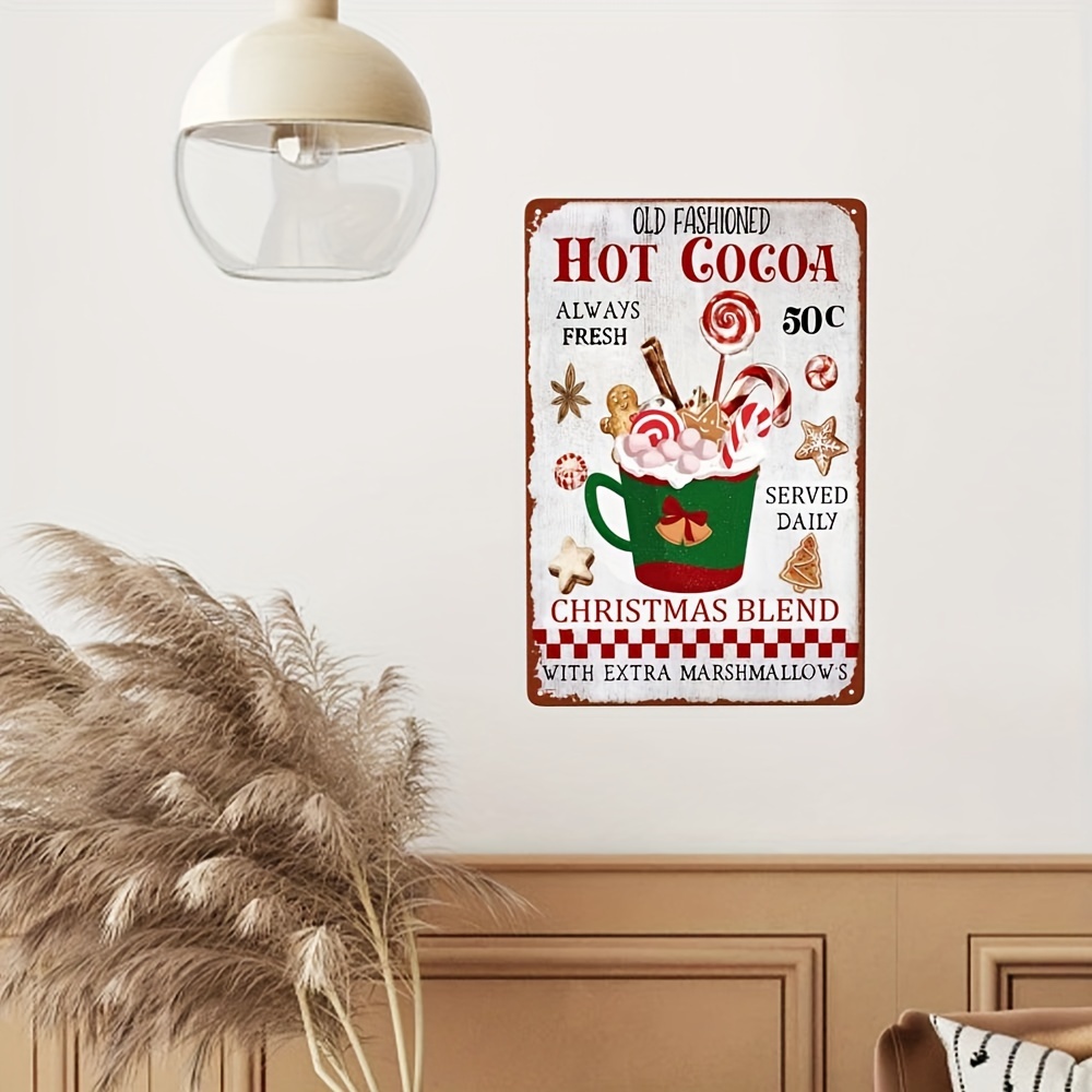  Dyenamic Art Hot Cocoa Served Here Metal Sign - Coffee