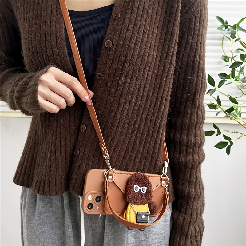 Luxury Crossbody Lanyard Necklace Leather Card Holder Solid Case for iPhone  11 12 13 14 15 Pro Max X XS XR Max Coin Purse Cover