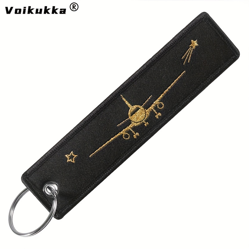 Golden Letters Pilot Boths Embroidery Keychain Motorcycle Accessories