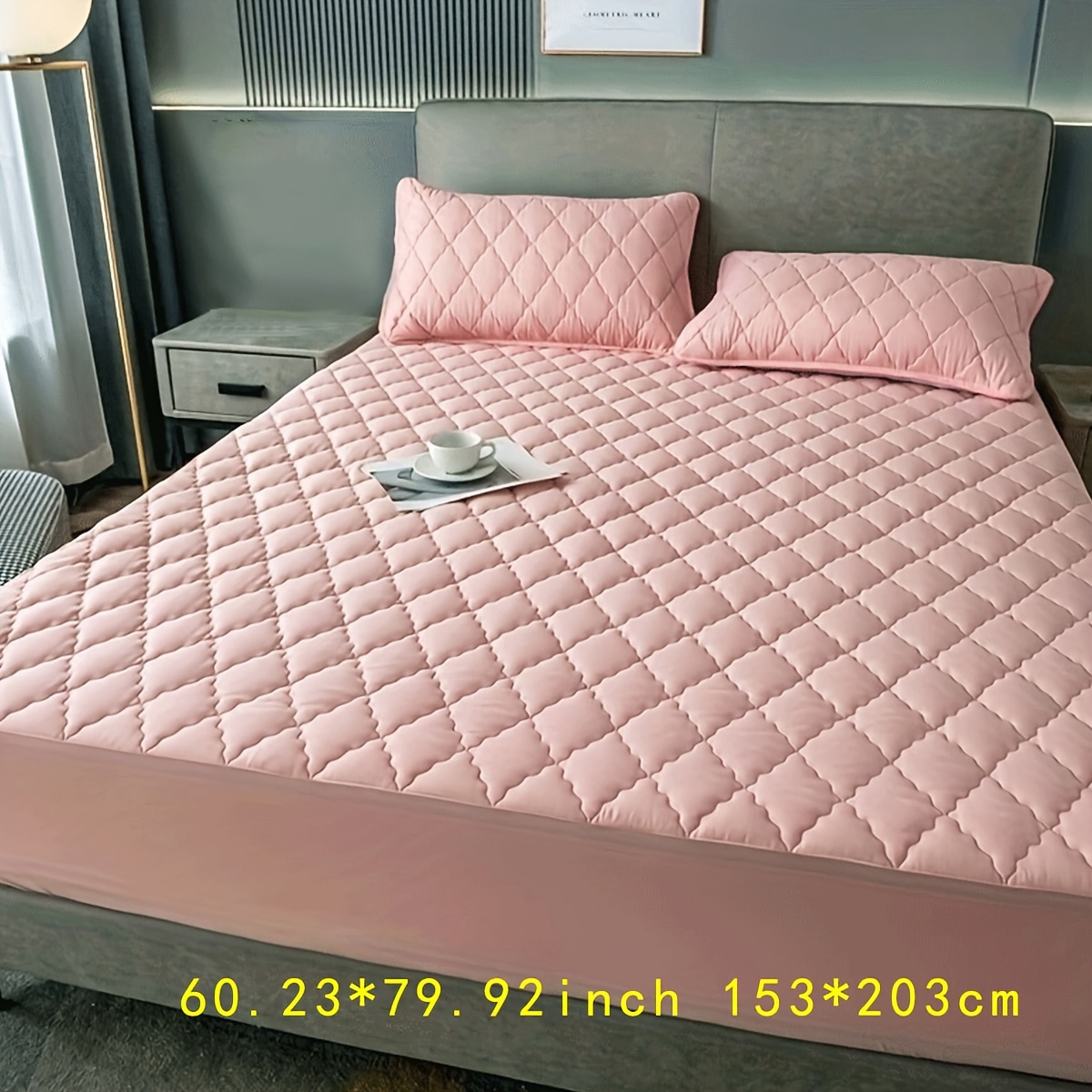 Waterproof Argyle Grid Mattress Cover Solid Color Washable - Temu