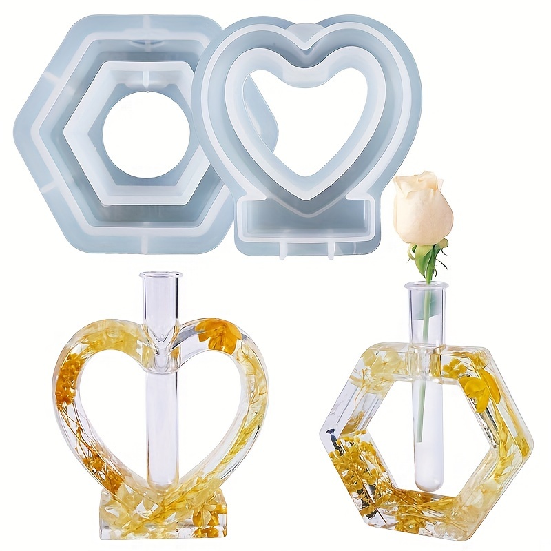 Crystal Vase Plant Propagation Station Heart Shaped Epoxy - Temu