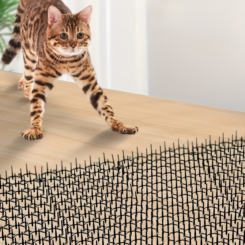 4pcs Plastic Cat Proof Netting Home Garden Cat Proof Spiked Mat Balcony  Garden Isolation Protection Cat Repellent Device Pet Fence No Dogs Or Cats  All