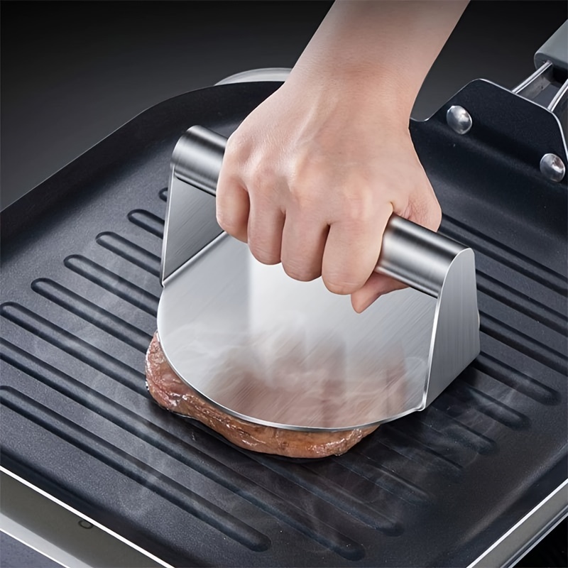 Cast Iron Beef Press Board Perfect For Burgers Steaks Sandwiches With  Versatile Heat-Resistant Wooden Handle - AliExpress
