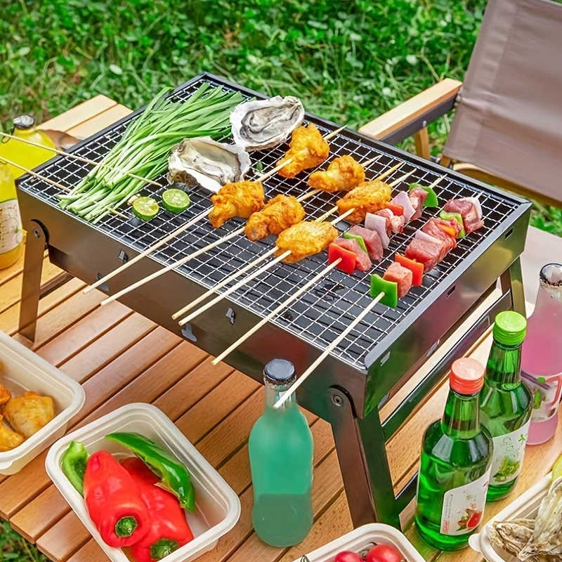 Outdoor Cooking Tripod, Foldable Portable Grilling Tripod Set With Chain &  Hook Grilling Net, Bbq Picnic Camping Toool, Suitable For Oven Barbecue,  Home, Rv, Bbq Accessories, Grill Accessories - Temu