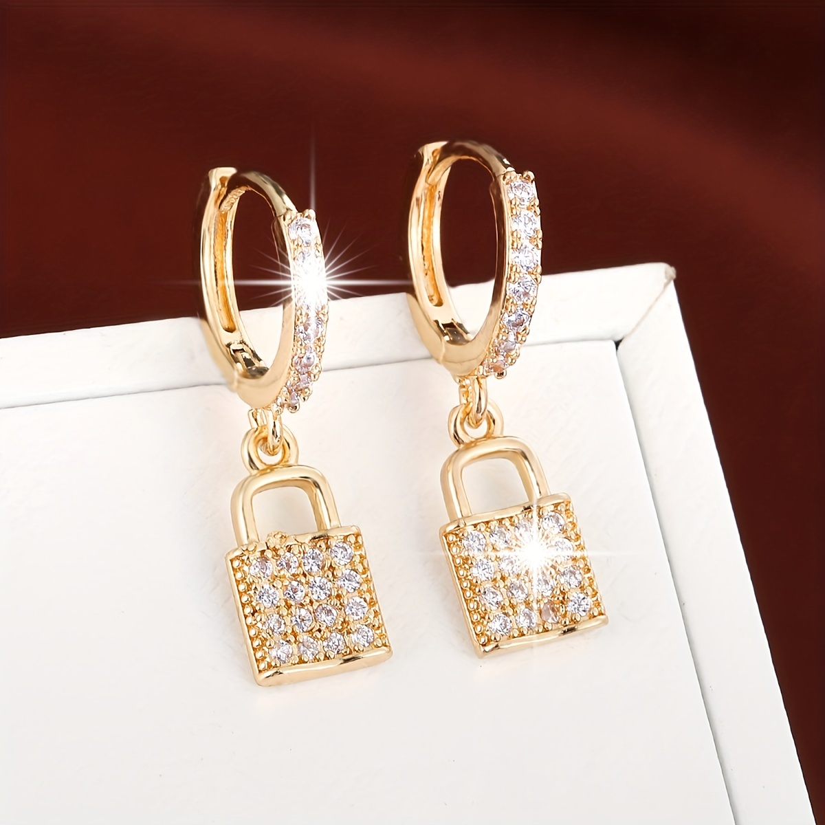 14k Gold Lock & Key Earrings