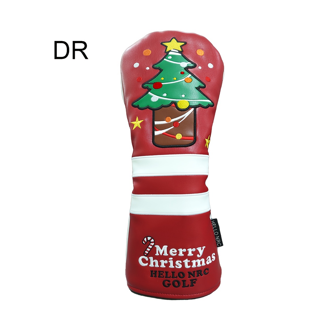 Creative Christmas Tree Pattern Pu Leather Golf Club Headcover For