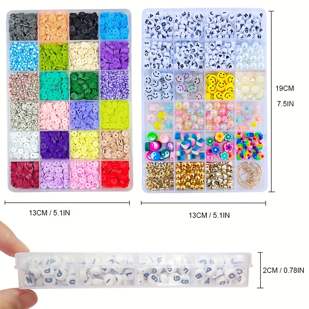 5040 Pcs Flat Clay Beads Kit for Bracelet Making, Heishi Beads for Crafts,  Preppy Beads for Jewelry Making, Polymer Clay Beads Bracelet Kit, Bracelet