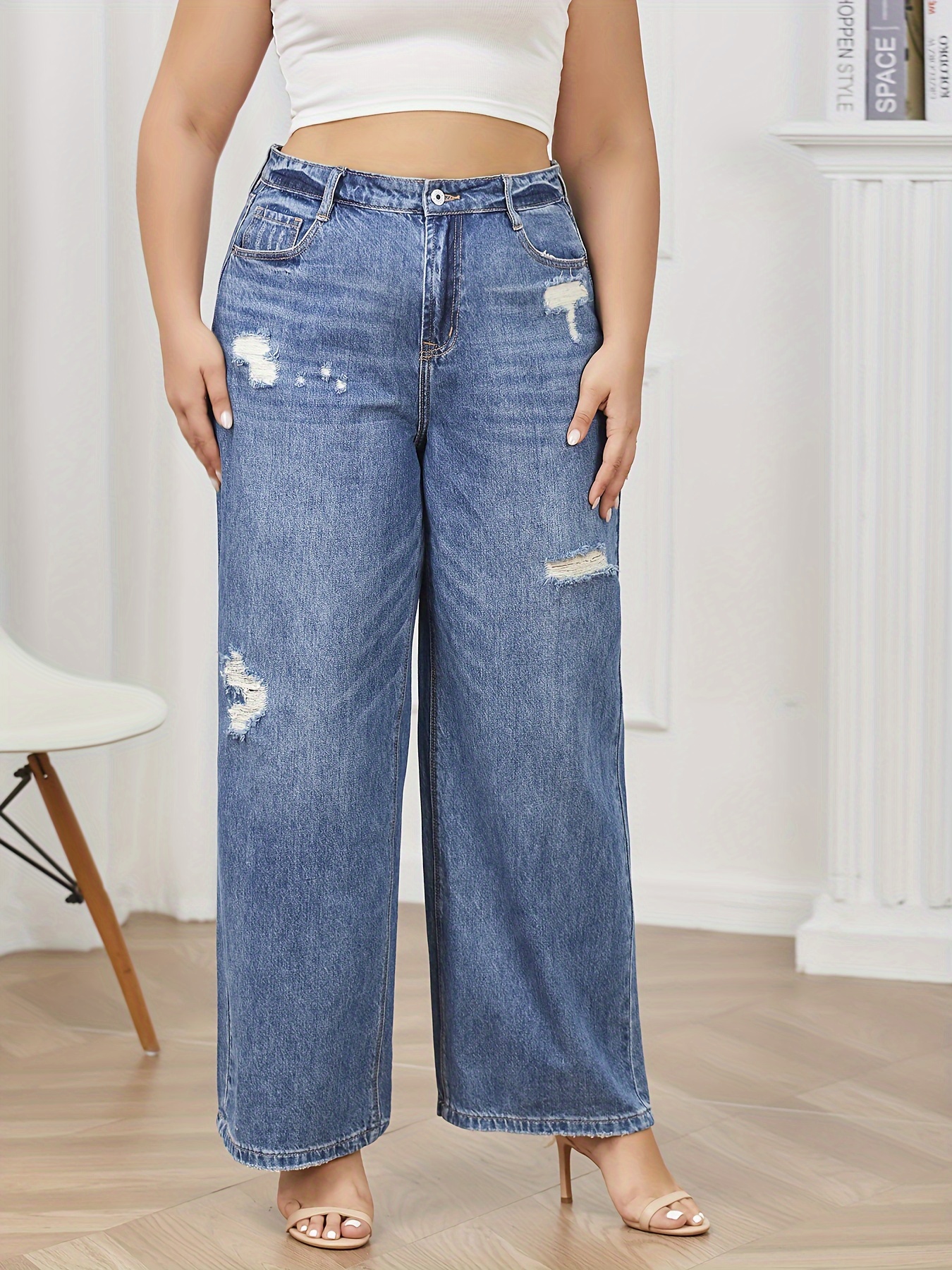 100% algodón Mujer Pantalones de pierna ancha Pantalones de talla grande -   España