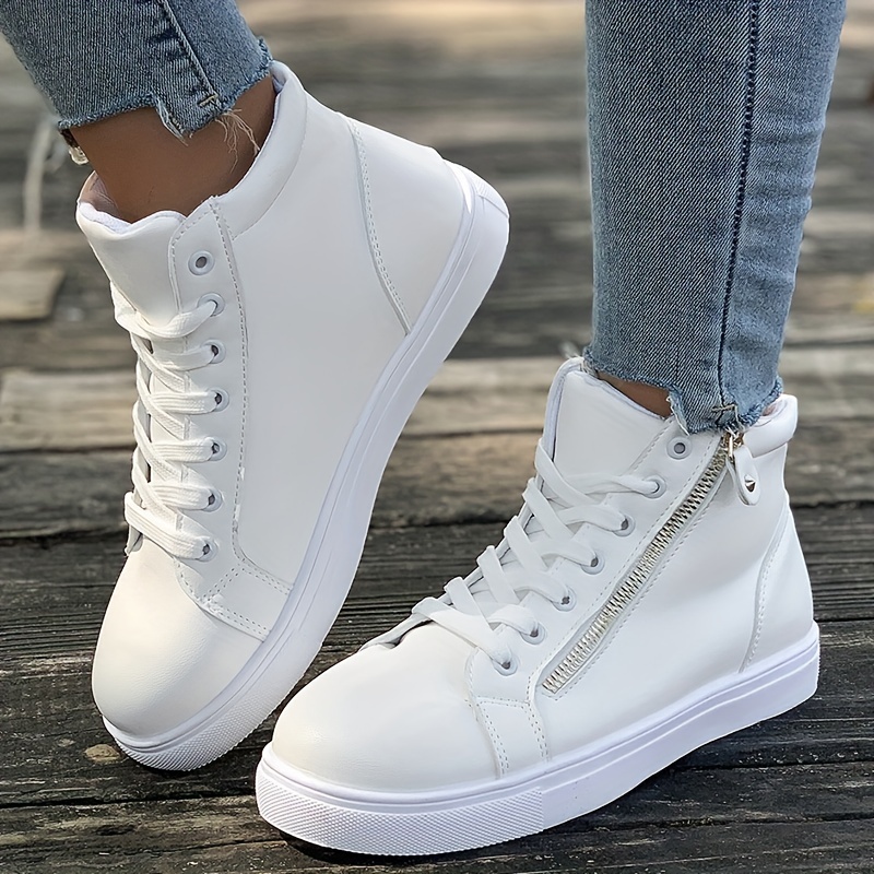 White Sneakers High Top - Temu