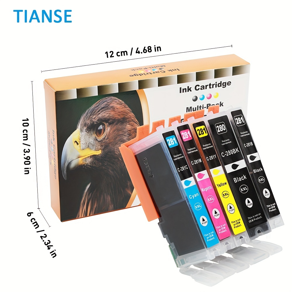 280xxl Ink Cartridge Replacement For 280xxl 281xxl Compatible With Pixma  Tr7520 Tr8520 Ts6120 Ts8120 Ts9120 Printer (2 Black,1 Cyan,1 Magenta,1  Yellow) Temu