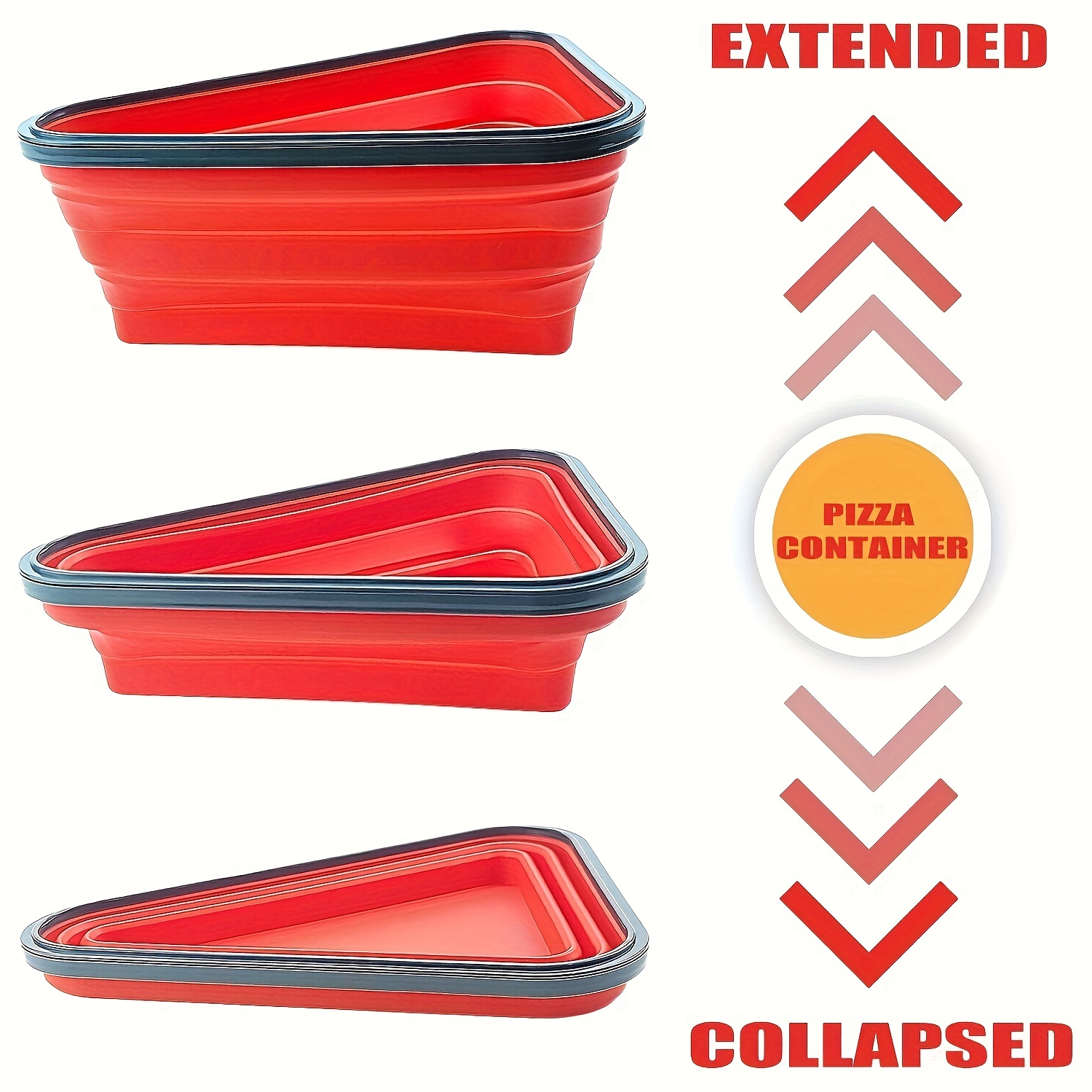 1pc Pizza Storage Container Collapsible Pizza Slice Container With