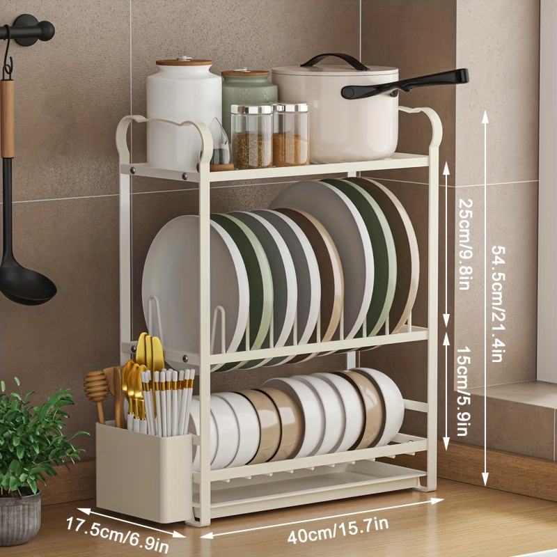 4pcs/set Kitchen Storage Rack For Dish Drying And Drainage