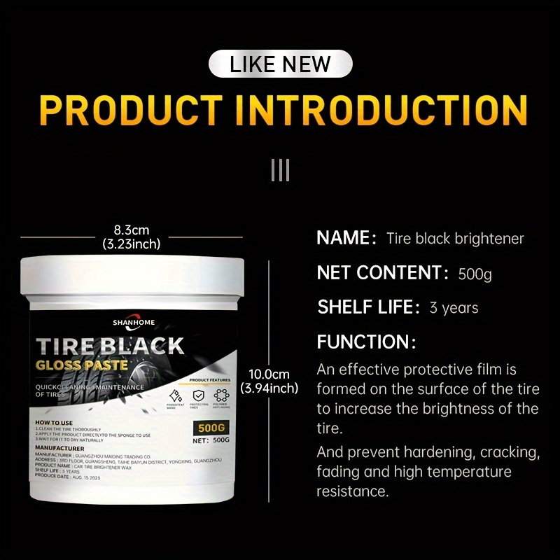 Car Tire Refurbishment Black And Bright Coating Paste Tire - Temu