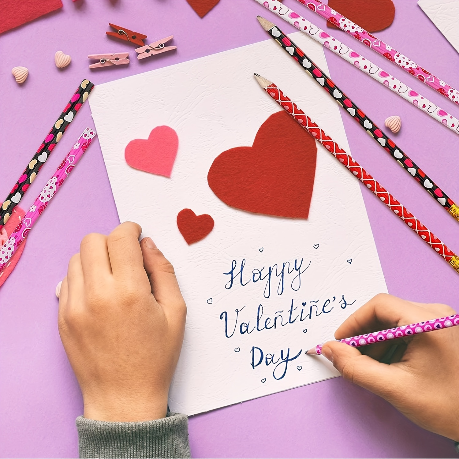 Valentine's Day Pencils Valentine's Day Heart Party Favors - Temu