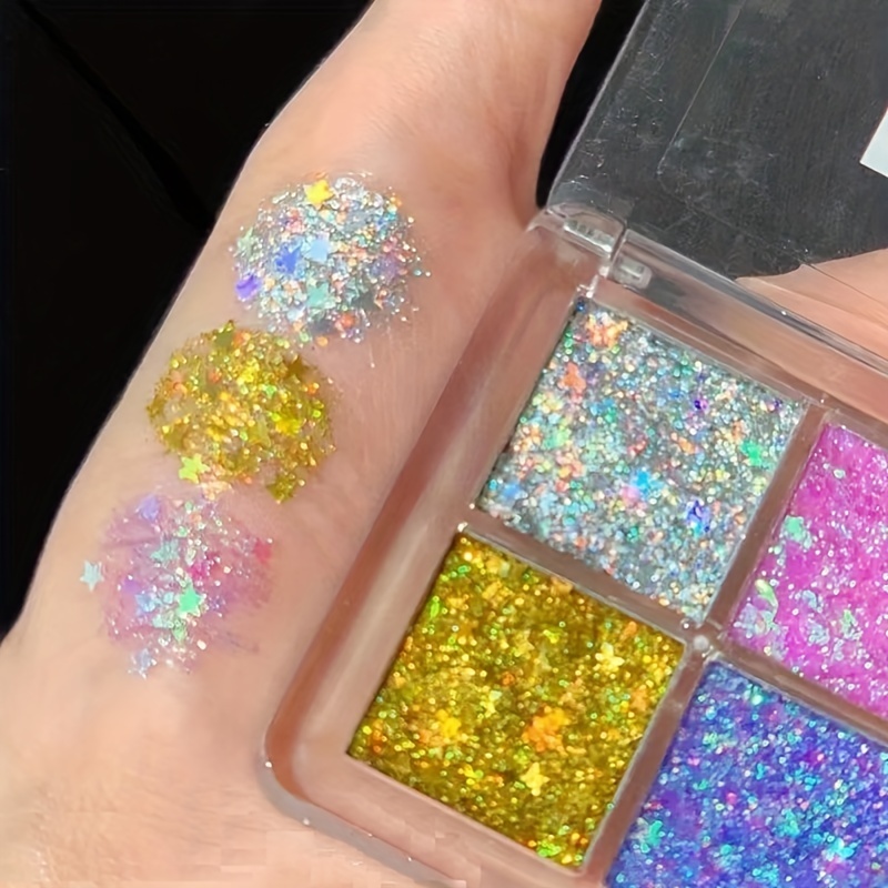 4-Color Glitter Eyeshadow Palette for Parties & Events