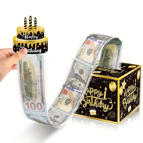 Birthday Money Box For Cash Gift Pull Money Gift Boxes For - Temu