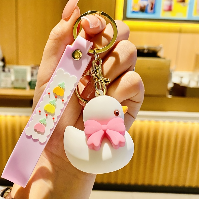 1pc Lovely Bowknot & Duck Shaped Keychain, Exquisite Car Key Chain