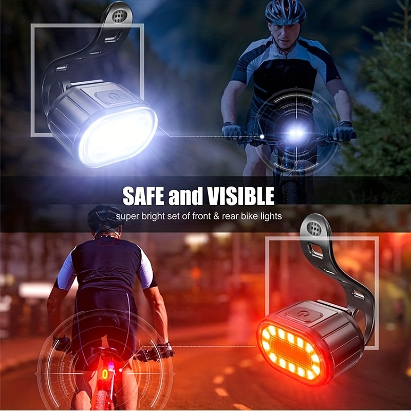 Juego de luces de bicicleta con bocina 1400LM recargable por USB, luz  trasera y bocina impermeable, 3 modos de iluminación, se adapta a  bicicletas