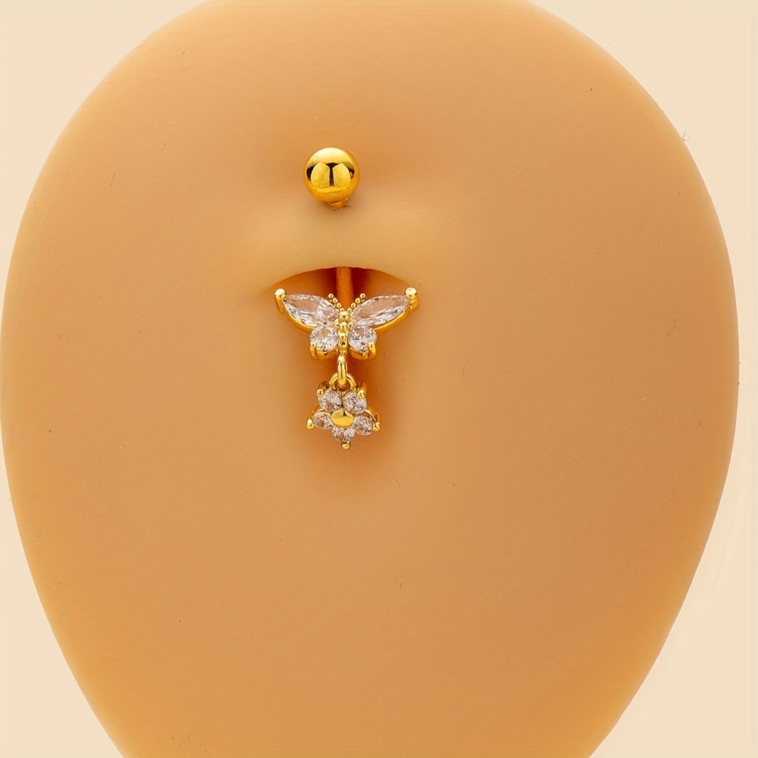 Image of 1pc Individual Light Jewelry Western Fashion Pendant Real Belly Ring Piercing Jewelry