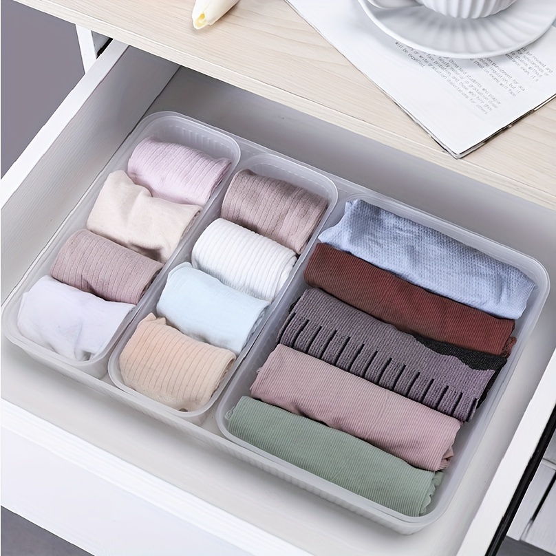 Underwear Drawer Storage Box Plastic Stackable Sorting - Temu