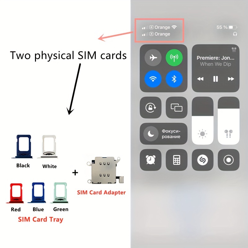 Prise double lecteur de carte SIM pour iPhone 13 Pro Max