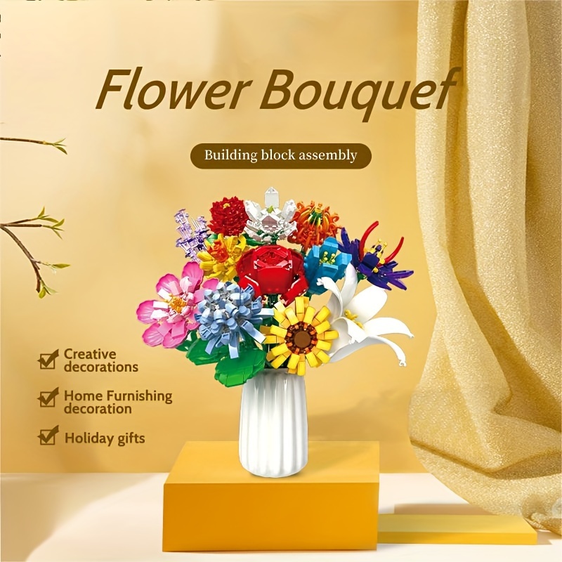 Jouets de Construction de Jardin de Fleurs pour Filles 3 4 5 6 Ans, Fleur  Jouet pour Filles, 224 Pièces Ensembles de Bouquets
