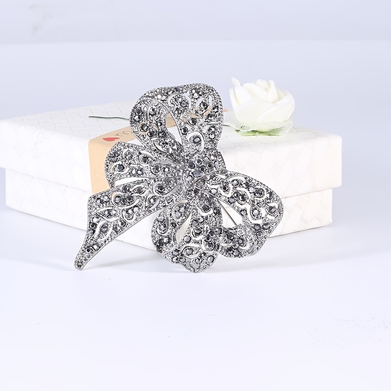 Rhinestone Bow Bowknot Vintage Brooches Pins Corsage Scarf - Temu