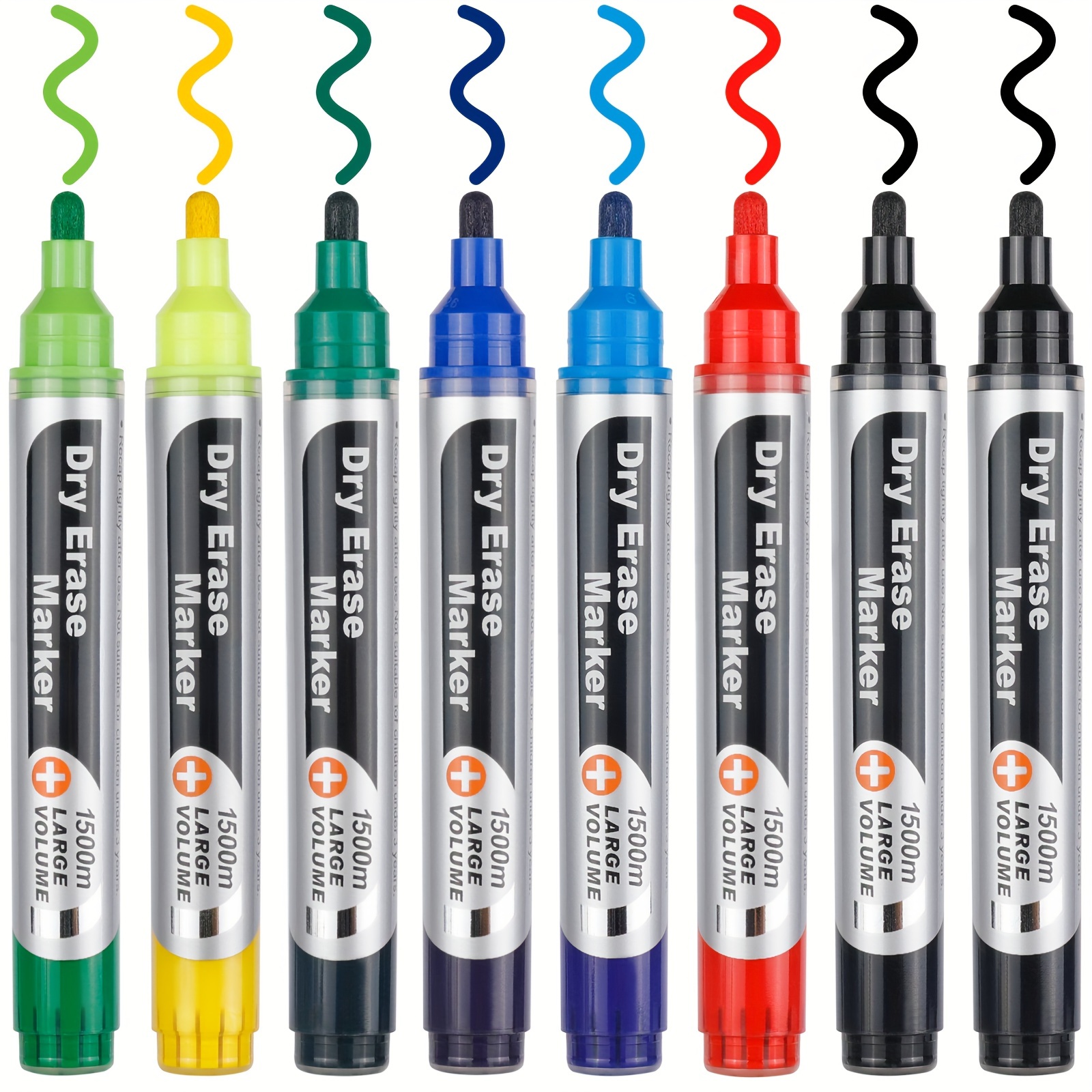 10Pcs Dry Erase Markers Ultra Fine Tip,0.5mm 3Colors Erasable