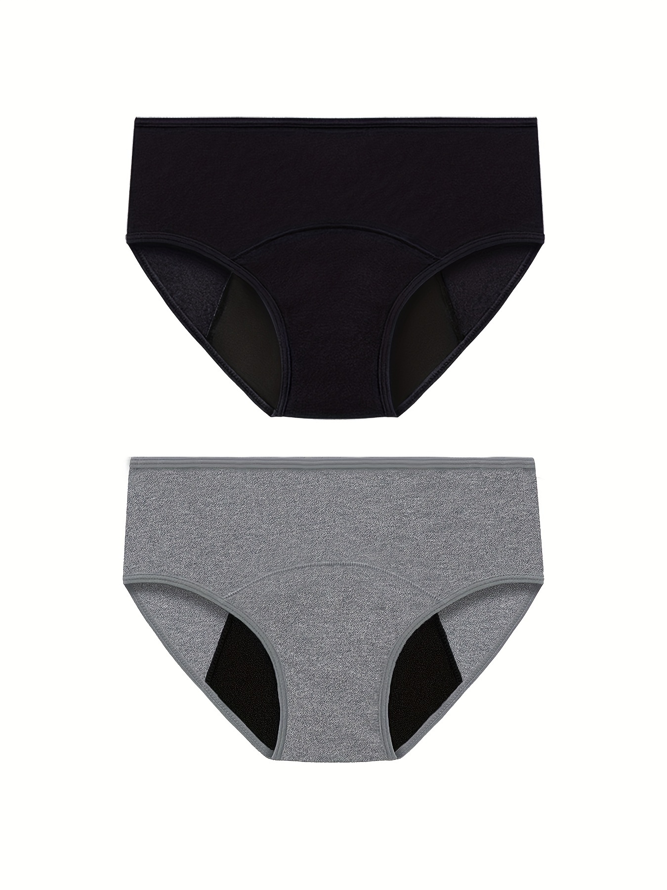 Black Comfortable Seamless Basic Panties Mid Waisted Undies for