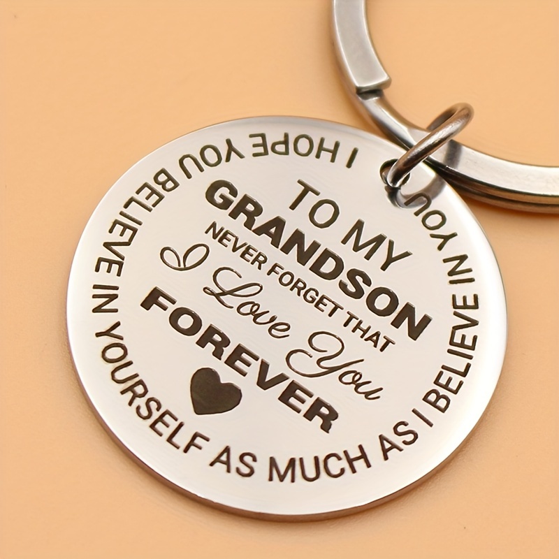 Stainless Steel Engraved Initials Keychain For - Temu