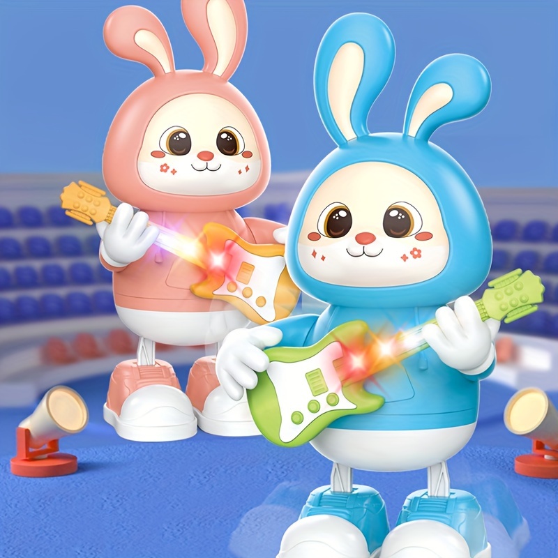Elektrisches tanzendes Kaninchen-Roboter-Spielzeug mit Lichtmusik leuchtend  blinkendes Singen tanzendes Kaninchen-Spielzeug für Kinder  Früherziehungsspielzeug